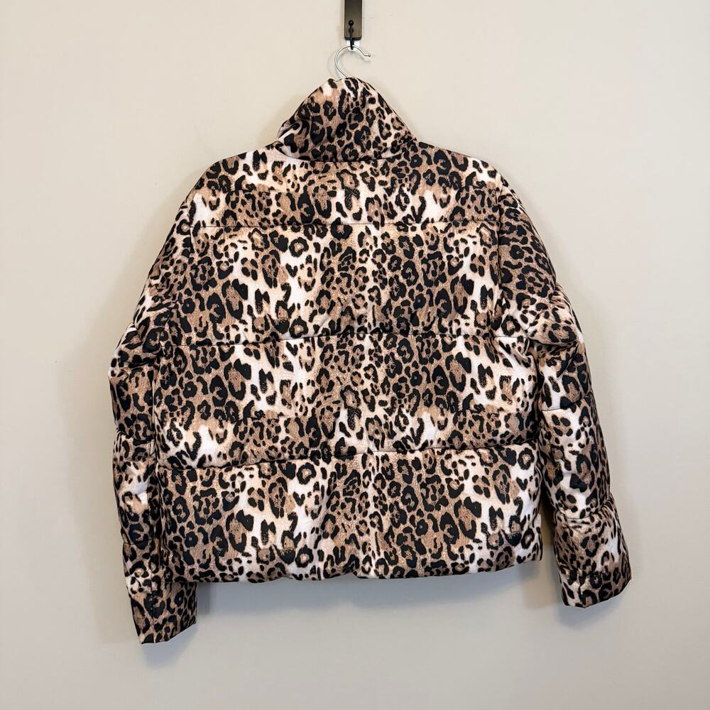 CI Sono Womens Puffer Jacket Large Brown Animal Leopard Gorpcore Outdoor Warm - Picture 2 of 6